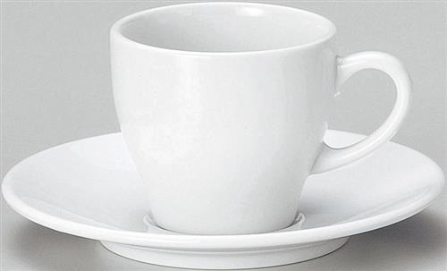 【白磁】コーヒー碗皿セット　アルミナ磁器　磁器　食器　6-18-24　碗φ79*H69　皿φ157*H20(mm)【代引き不可】