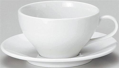 【白磁】スープ碗皿セット　アルミナ磁器　磁器　食器　6-18-28　碗φ104*H60　皿φ157*H20(mm)【代引き不可】