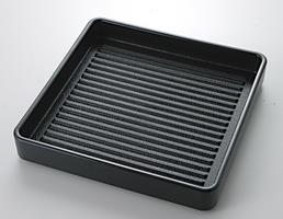 【耐熱ABS樹脂】 正角肉皿　黒 24cm 　(3人用)　焼肉　食器　厨房　調理　器具　店舗　YA3-79-4　W240*D240*H33【代引き不可】