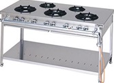 【新品・送料無料・代引不可】マルゼン ガステーブル　スタンダードタイプ　厨房機器　調理機器　MGT-157DS　W1500*D750*H800mm