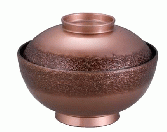 【耐熱ABS樹脂】 4.5寸仙才雑煮椀　絞り墨入れ銅内黒　親・蓋  2-281-12　φ136*H100(mm) 【代引き不可】