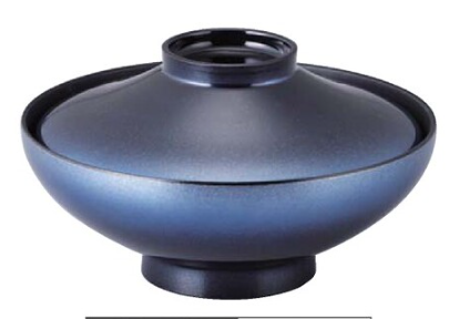 【木質】 平富士煮物椀　深海ぼかし内黒　親・蓋  2-284-2　φ135*H80(mm) 【代引き不可】