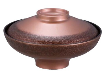 【木質】 5寸富士型煮物椀　絞り墨入れ銅内黒　親・蓋  2-284-7　φ146*H83(mm) 【代引き不可】