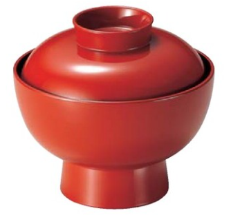 【耐熱ABS樹脂】　5寸高台丼　朱内黒　親・蓋　2-298-7　φ153*H138(mm) 【代引き不可】