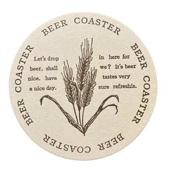 業務用　ケース販売　尚美堂　フジナップ　コースターBEER 茶丸　013703　φ90mm×厚1mm　2000枚(100枚×20包)/ケース