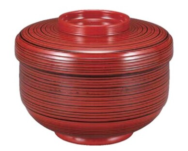 【耐熱ABS樹脂】【飯器】φ128乱筋飯器内朱　根来内朱　親・蓋　飯器　2-332-7　φ125*H95(mm)【代引き不可】