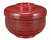 【耐熱ABS樹脂】【飯器】φ128乱筋飯器内朱　根来内朱　親・蓋　飯器　2-332-7　φ125*H95(mm)【代引き不可】