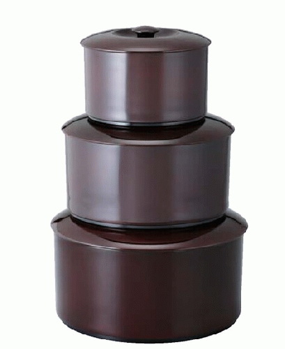 【耐熱ABS樹脂】室町飯器　溜(内黒)　2人用　親・蓋　<写真最上>　2-342-19　φ162*H110(mm) 【代引き不可】