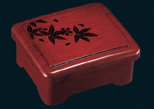 【耐熱ABS樹脂】光月丼重　後藤塗モミジ内朱　親・蓋　2-821-11　167*143*75(mm)【代引き不可】