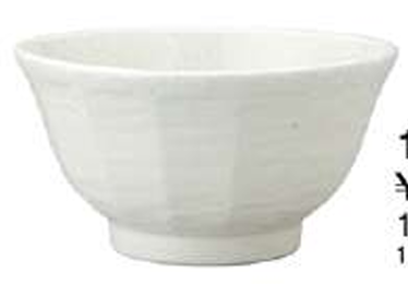 【代引不可】 14cmけずり丼　粉引　アルミナ磁器　食器　88245073　W138*H80(mm)