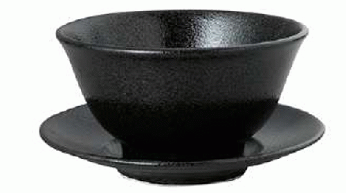 【代引不可】業務用　和風中華 黒耀　22cm丼受皿　[218×36(mm)]　78180071