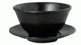 【代引不可】業務用　和風中華 黒耀　22cm丼受皿　[218×36(mm)]　78180071
