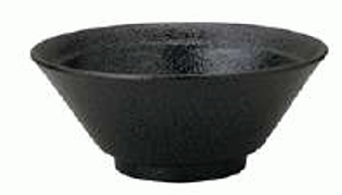 【代引不可】業務用　和風中華 黒耀　15cmリムライス碗　[149×64(mm)・430cc]　00570071