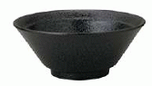 【代引不可】業務用　和風中華 黒耀　15cmリムライス碗　[149×64(mm)・430cc]　00570071