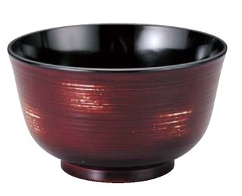 【耐熱ABS樹脂】φ121刷毛目汁椀　茶溜研出し内黒　2-212-17　φ121*H71(mm)　【代引き不可】