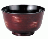 【耐熱ABS樹脂】φ121刷毛目汁椀　茶溜研出し内黒　2-212-17　φ121*H71(mm)　【代引き不可】