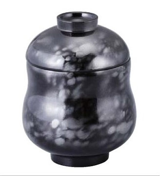 【熱硬化性樹脂】ひさご小吸椀　銀雲内黒　親・蓋　2-234-12　φ77*H99(mm)　【代引き不可】
