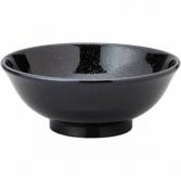 黒中華　反高台22cm丼 黒御影