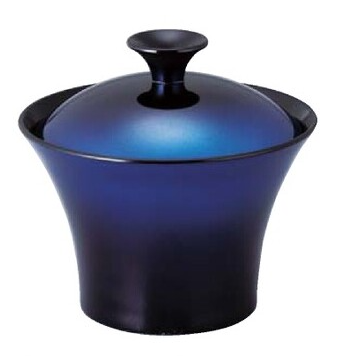 【耐熱ABS樹脂製】　聖火椀　深海ぼかし内黒　親・蓋　2-223-2　φ95*H89(mm)　【代引き不可】