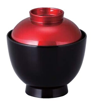 【耐熱ABS樹脂】 3.2寸玉子椀　ワイン/黒内黒　親・蓋  2-246-4　φ96*H100(mm) 【代引き不可】