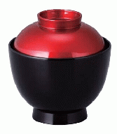 【耐熱ABS樹脂】 3.2寸玉子椀　ワイン/黒内黒　親・蓋  2-246-4　φ96*H100(mm) 【代引き不可】