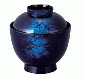 【耐熱ABS樹脂】 3.2寸玉子椀　藍八雲内黒　親・蓋　2-246-6　φ96*H100(mm) 【代引き不可】