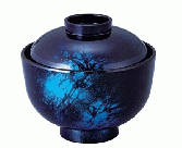【耐熱ABS樹脂】 麻呂小吸椀　藍八雲内黒　親・蓋　2-243-1　φ100*H90(mm) 【代引き不可】