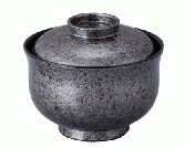 【耐熱ABS樹脂】 羽反一口椀　ブラックアクア内黒 　親・蓋　2-243-17　φ98*H81(mm) 【代引き不可】