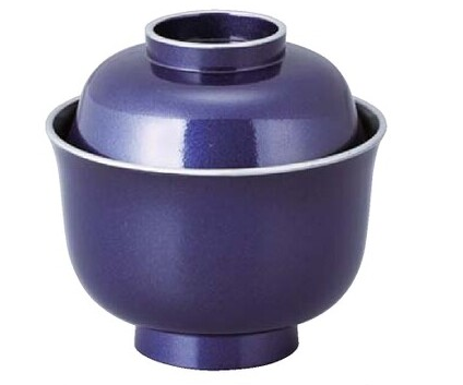 【耐熱ABS樹脂】 3.3寸羽反小吸椀　紺パール天銀内黒　親・蓋  2-248-9　φ99*H97(mm) 【代引き不可】