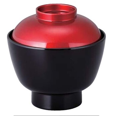 【ABS樹脂】 積楽無地椀　ワイン/黒内黒　親・蓋  2-249-7　φ103*H102(mm) 【代引き不可】