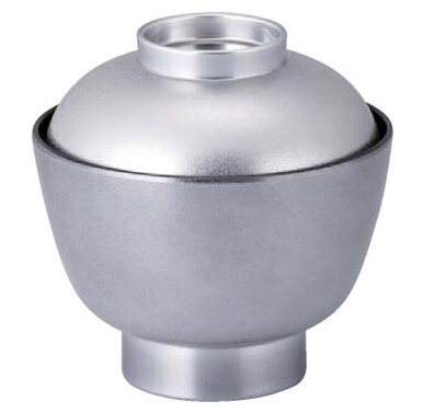 【耐熱ABS樹脂】 積楽無地椀　銀乾漆内黒　親・蓋  2-249-14　φ103*H102(mm) 【代引き不可】