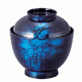 【耐熱ABS樹脂】 3.5寸玉子椀　藍八雲内黒　親・蓋  2-254-9　φ102*H104(mm) 【代引き不可】