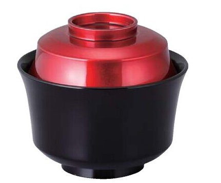 【耐熱ABS樹脂】 3.6寸天竜寺椀　ワイン/黒内黒　親・蓋  2-258-6　φ110*H99(mm) 【代引き不可】