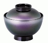【耐熱ABS樹脂】 新(和)越前椀　オーロラ内黒　親・蓋  2-263-2　φ111*H100(mm) 【代引き不可】