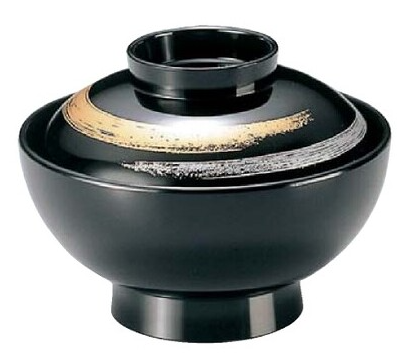 【耐熱ABS樹脂】 4寸仙才椀　黒カスリ内黒　親・蓋　2-267-1　φ120*H90(mm) 【代引き不可】