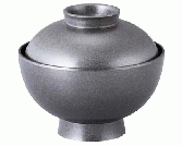 【耐熱ABS樹脂】 4寸仙才丸椀　グレー乾漆内黒　親・蓋  2-272-6　φ120*H105(mm) 【代引き不可】