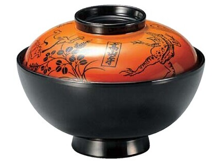 【耐熱ABS樹脂】 4寸台平仙才椀　高山寺内黒　親・蓋  2-270-12　φ124*H90(mm) 【代引き不可】