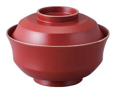 【耐熱ABS樹脂】 4寸天竜寺椀　消朱天金内朱　親・蓋  2-275-2　φ121*H85(mm) 【代引き不可】