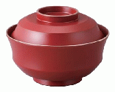 【耐熱ABS樹脂】 4寸天竜寺椀　消朱天金内朱　親・蓋  2-275-2　φ121*H85(mm) 【代引き不可】