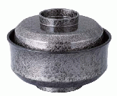 【耐熱ABS樹脂】 4.5寸天竜寺椀　ブラックアクア内黒　親・蓋  2-280-12　φ135*H99(mm) 【代引き不可】