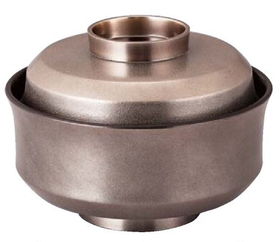 【耐熱ABS樹脂】 4.5寸天竜寺椀　ブロンズ乾漆内黒　親・蓋  2-280-15　φ135*H99(mm) 【代引き不可】