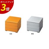 重箱 一段  6.5寸彩重1段セット(外寸19.6cm角 高さ6.5cm)金 福井クラフト