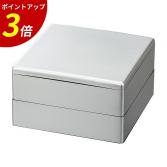 重箱 二段  6.5寸彩重2段セット(外寸19.6cm角 高さ11.7cm)銀 福井クラフト