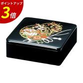 重箱 1段 6.5寸重1段セット 黒花御所車(外寸19.6cm角 高さ7.5cm)福井クラフト