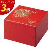 二段重 6.5寸彩重2段セット(外寸19.6cm角 高さ11.7cm)朱花車 福井クラフト