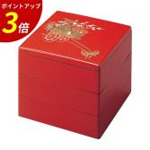 重箱 3段 6.5寸彩重3段セット(外寸19.6cm角 高さ17.6cm)朱花車 福井クラフト