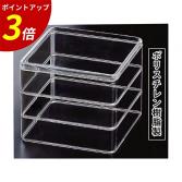 重箱 3段 透明 6.5寸PSクリスタル重 透明(外寸19.6cm角 高さ17.5cm) 福井クラフト