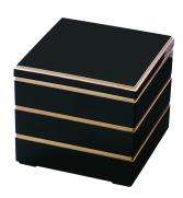 重箱 3段 ABS6.5寸校倉三段重 黒渕金 福井クラフト