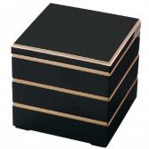 重箱 3段 | 三段重 黒渕金  樹脂製  | 6.5寸ダイヤ重3段セット (6.5寸重用仕切対応)福井クラフト