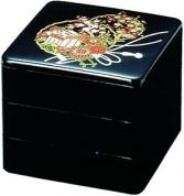 重箱 3段 6.5寸重3段セット 黒花御所車(外寸19.6cm角 高さ17.5cm)福井クラフト